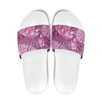 Hawaii Slide Sandals Magenta Polynesian Monstera Patterns DT05 Magenta - Polynesian Pride