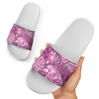 Hawaii Slide Sandals Magenta Polynesian Monstera Patterns DT05 - Polynesian Pride