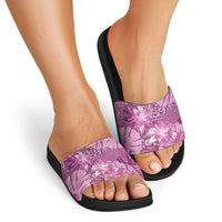 Hawaii Slide Sandals Magenta Polynesian Monstera Patterns DT05 - Polynesian Pride