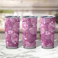 Hawaii Tumbler Cup Magenta Polynesian Monstera Patterns - Polynesian Pride