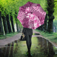 Hawaii Umbrella Magenta Polynesian Monstera Patterns - Polynesian Pride