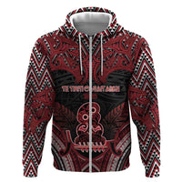 Personalised New Zealand Waitangi Day Hoodie Te Tiriti O Waitangi 1840 DT05 Zip Hoodie Black - Polynesian Pride