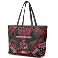 New Zealand Waitangi Day Leather Tote Bag Te Tiriti O Waitangi 1840 DT05 - Polynesian Pride