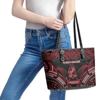 New Zealand Waitangi Day Leather Tote Bag Te Tiriti O Waitangi 1840 DT05 - Polynesian Pride