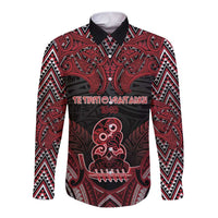 Personalised New Zealand Waitangi Day Long Sleeve Button Shirt Te Tiriti O Waitangi 1840 DT05 Unisex Black - Polynesian Pride