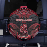 New Zealand Waitangi Day Spare Tire Cover Te Tiriti O Waitangi 1840 DT05 No hole Black - Polynesian Pride