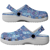 Federated States of Micronesia Merry Christmas Clogs Shoes Pacific Patchwork Xmas Vibes - Polynesian Pride