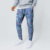 Federated States of Micronesia Merry Christmas Jogger Pants Pacific Patchwork Xmas Vibes - Polynesian Pride