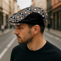 Fiji Brown Masi Pattern Jeff Hat Fijian Tapa