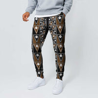 Fiji Brown Masi Pattern Jogger Pants Fijian Tapa