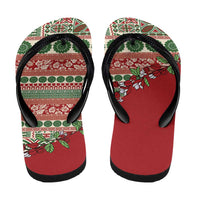 Fiji Marau na Kerisimasi Flip Flops Red Tagimoucia Tapa Masi Tribal - Polynesian Pride