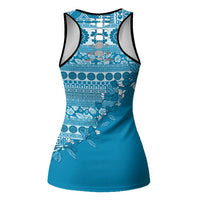 Fiji Marau na Kerisimasi Hollow Tank Top Aqua Tagimoucia Tapa Masi Tribal - Polynesian Pride