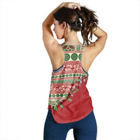 Fiji Marau na Kerisimasi Women Racerback Tank Red Tagimoucia Tapa Masi Tribal - Polynesian Pride
