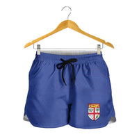 Fijian Football Shorts for Women Tapa Pattern and Shark Tribal