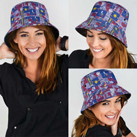 Filipino Maligayang Pasko Bucket Hat Pacific Patchwork Xmas Vibes - Polynesian Pride