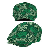 Forest Green Monstera Jeff Hat Polynesian Tribal Pattern - Polynesian Pride