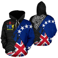 Cook Islands Special Grunge Flag Zip up Hoodie