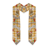Gold Palaka Hawaii Mele Kalikimaka Graduation Stole Ohia Lehua Shell Leis Funny Gingerbread Santa LT14 - Polynesian Pride