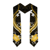Gold Polynesian Pattern With Tropical Flowers Graduation Stole LT05 - Polynesian Pride