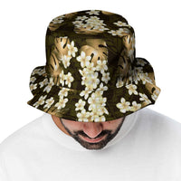 Gold Tropical Hawaii Bucket Hat Seamless Monstera Plumeria Hawaiian Pattern - Polynesian Pride