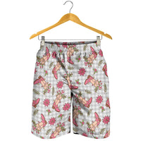 Gray Paniolo Palaka Hawaiian Cowgirl Christmas Shorts for Men LT9 - Polynesian Pride