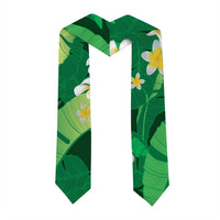 Green Banana Leaf Hawaii Graduation Stole Lau Maia Plumeria Tropical Summer Vibes