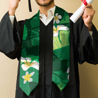 Green Banana Leaf Hawaii Graduation Stole Lau Maia Plumeria Tropical Summer Vibes