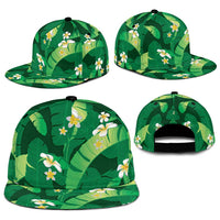 Green Banana Leaf Hawaii Snapback Cap Lau Maia Plumeria Tropical Summer Vibes