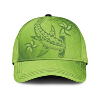 Green Gradient Polynesia Classic Cap Hawaiian Tribal Hammerhead Shark Tattoo LT14 Universal Fit Green - Polynesian Pride