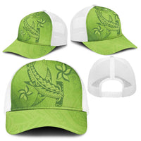Green Gradient Polynesia Mesh Trucker Cap Hawaiian Tribal Hammerhead Shark Tattoo LT14 - Polynesian Pride