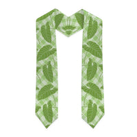 Green Hawaii Kalo Palaka Motifs Graduation Stole Hawaiian Taro Leaves Elegant Vibes LT14 - Polynesian Pride