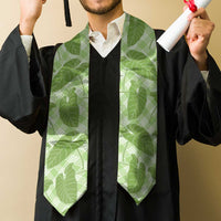 Green Hawaii Kalo Palaka Motifs Graduation Stole Hawaiian Taro Leaves Elegant Vibes LT14 - Polynesian Pride