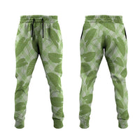 Green Hawaii Kalo Palaka Motifs Jogger Pants Hawaiian Taro Leaves Elegant Vibes LT14 Green - Polynesian Pride