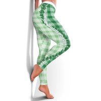 Green Hawaii Palaka Leggings Hawaiian Honohono Lei LT05 - Polynesian Pride