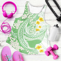 Green Hawaii Shark Tattoo Women Racerback Tank Puakenikeni Lei Plumeria Polynesian Pattern LT14 Green - Polynesian Pride