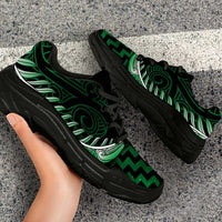 Green Matariki New Zealand Chunky Sneakers Maori Poutama Galaxy Vibes LT14 - Polynesian Pride