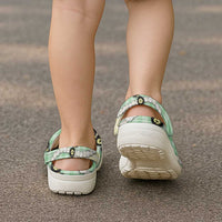 Green Palaka Hawaii Clogs Shoes Kukui Nut Pikake Lei Hawaiian Tapa Pattern - Polynesian Pride