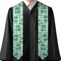 Green Palaka Hawaii Graduation Stole Hawaiian Lehua Blossoms