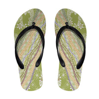 Green Palaka Hawaii Leis Flip Flops Hawaiian-plaid Elegant Tropical Vibes - Polynesian Pride
