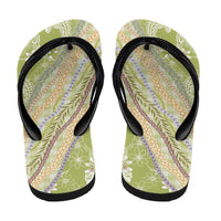 Green Palaka Hawaii Leis Flip Flops Hawaiian-plaid Elegant Tropical Vibes - Polynesian Pride