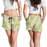 Green Palaka Hawaii Leis Shorts for Women Hawaiian-plaid Elegant Tropical Vibes - Polynesian Pride