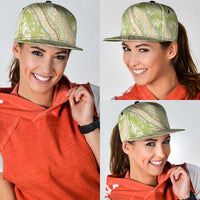 Green Palaka Hawaii Leis Snapback Cap Hawaiian-plaid Elegant Tropical Vibes - Polynesian Pride