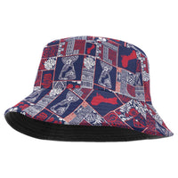 Guam Felis Pasgua Bucket Hat Pacific Patchwork Xmas Vibes - Polynesian Pride