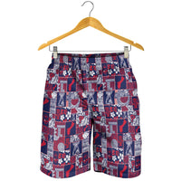 Guam Felis Pasgua Shorts for Men Pacific Patchwork Xmas Vibes - Polynesian Pride