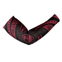 Guam Polynesian Arm Sleeve - Bright Red Tribal Wave LT9