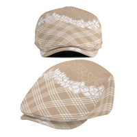 Hawaii Aloha Plumeria Lei Beige Palaka Jeff Hat - Polynesian Pride