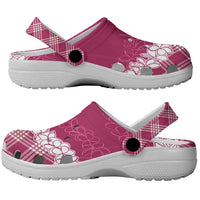 Hawaii Aloha Plumeria Lei Fuschia Palaka Clogs Shoes - Polynesian Pride