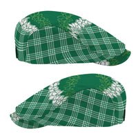 Hawaii Aloha Plumeria Lei Green Palaka Jeff Hat - Polynesian Pride