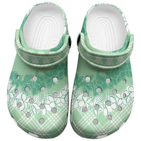 Hawaii Aloha Plumeria Lei Mint Palaka Clogs Shoes - Polynesian Pride
