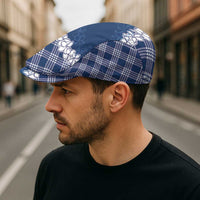 Hawaii Aloha Plumeria Lei Navy Palaka Jeff Hat - Polynesian Pride